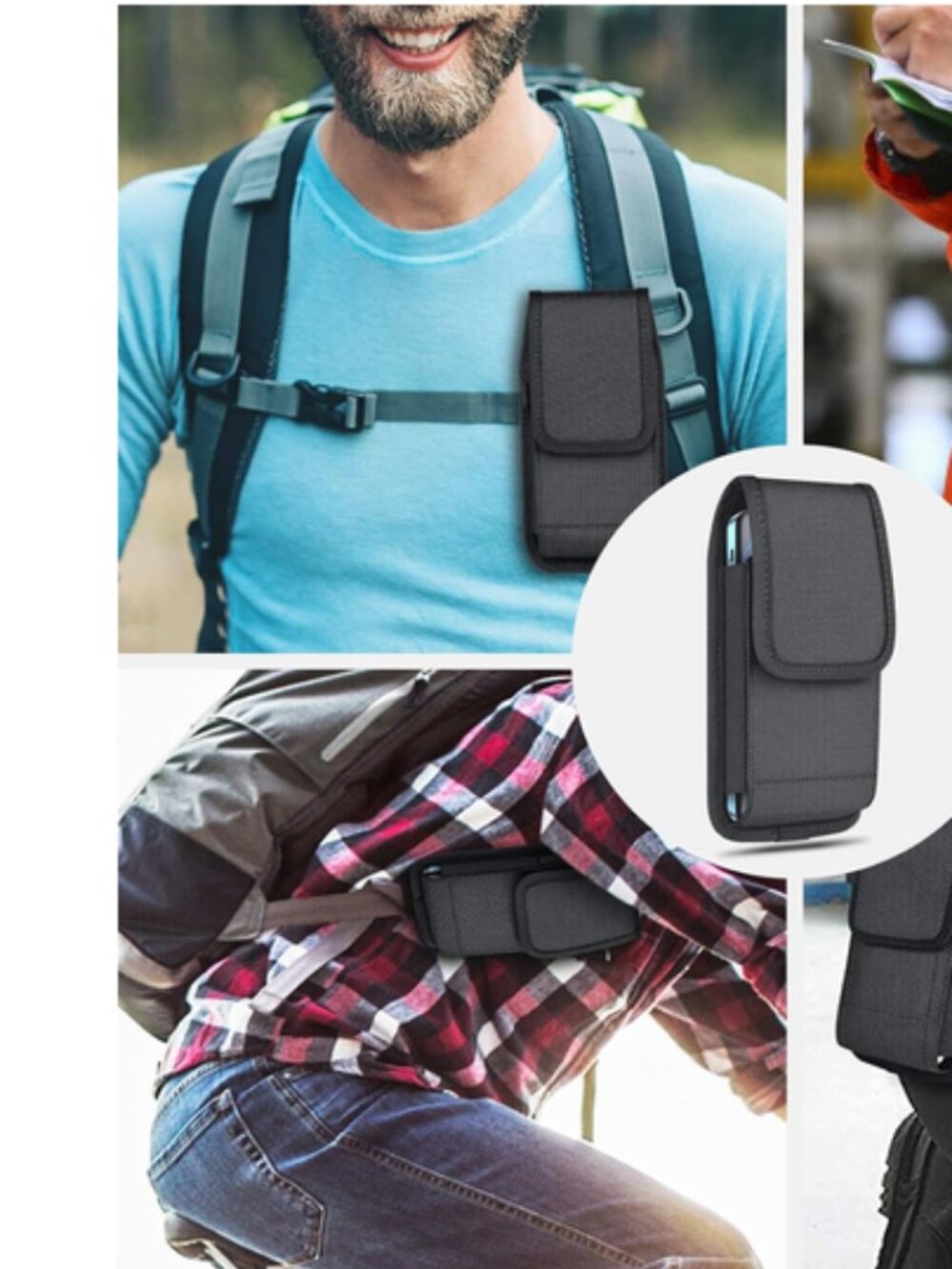 📱Cell Phone Pouch Black Nylon Holster Case Compatible w/Samsung Galaxy NWOT📱